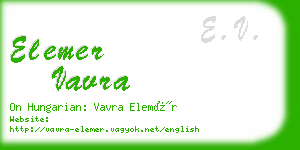 elemer vavra business card